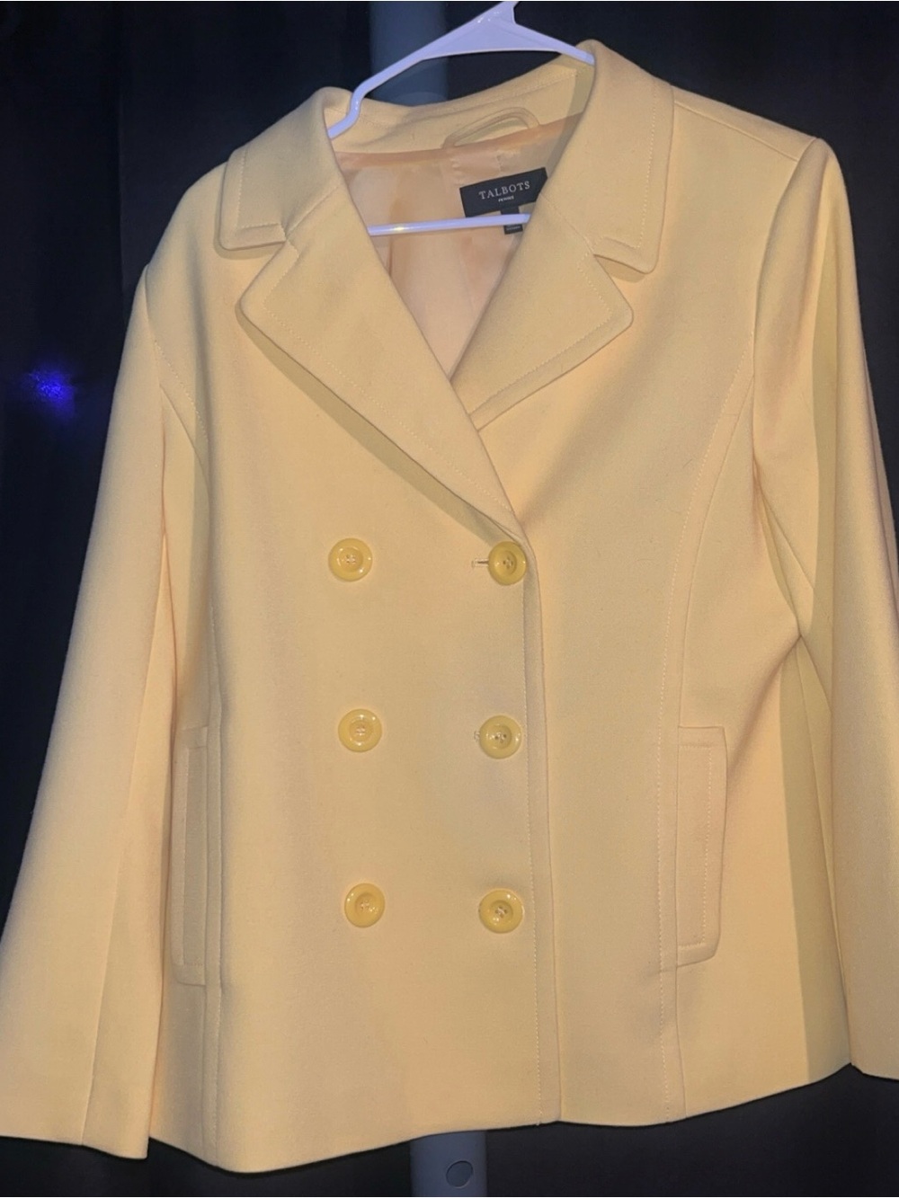 Talbots Women's Yellow Double-Breasted Peacoat